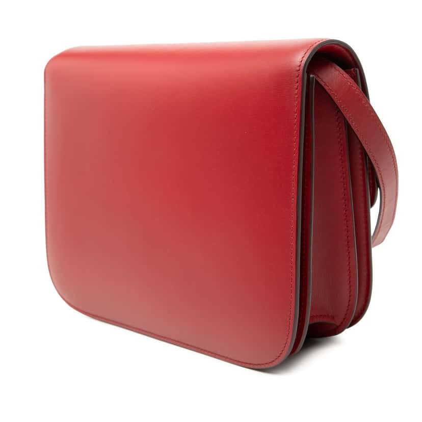 Celine Medium Calfskin Classic Box Red Leather Very good condition - Back View