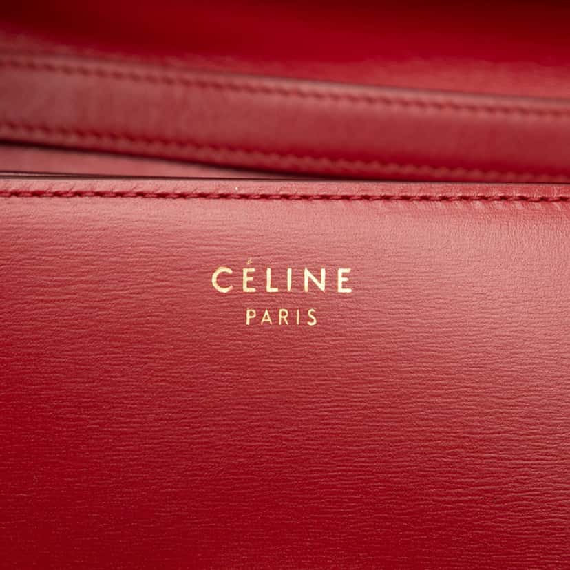 Celine Medium Calfskin Classic Box Red Leather Very good condition - Box View
