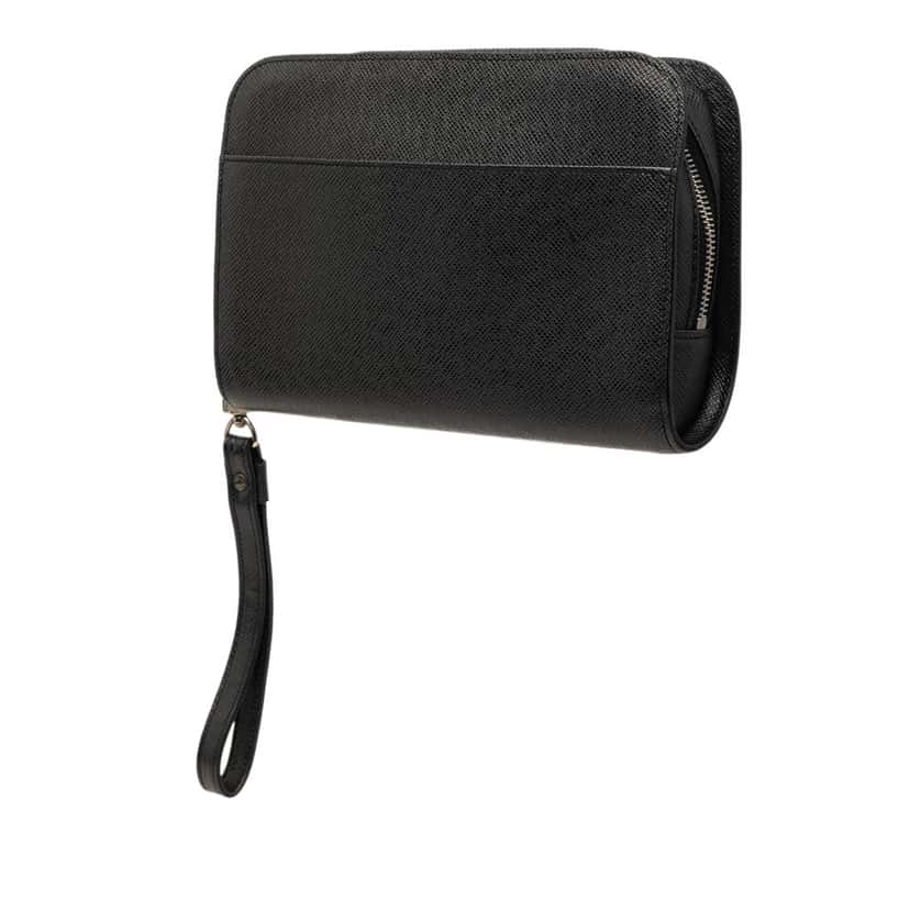 Louis Vuitton Taiga Pochette Baikal Black Leather Very good condition - Back View