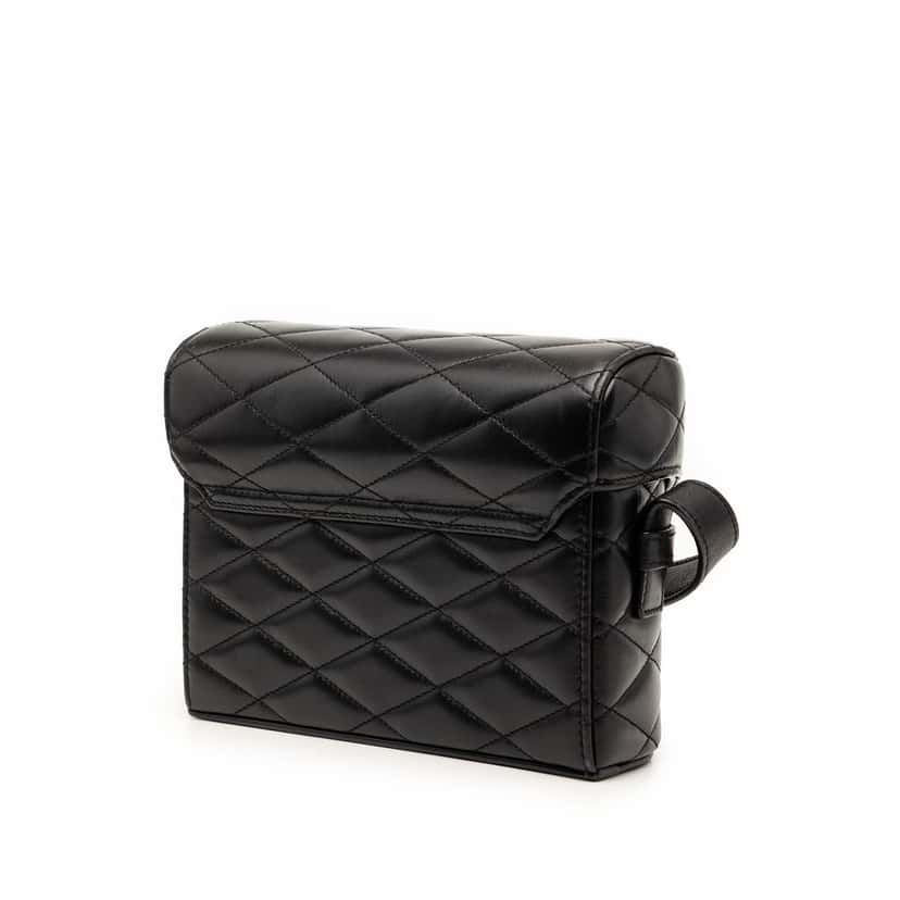 Saint Laurent Quilted Lambskin Monogram June Box Bag Black Leather Very good condition - Back View