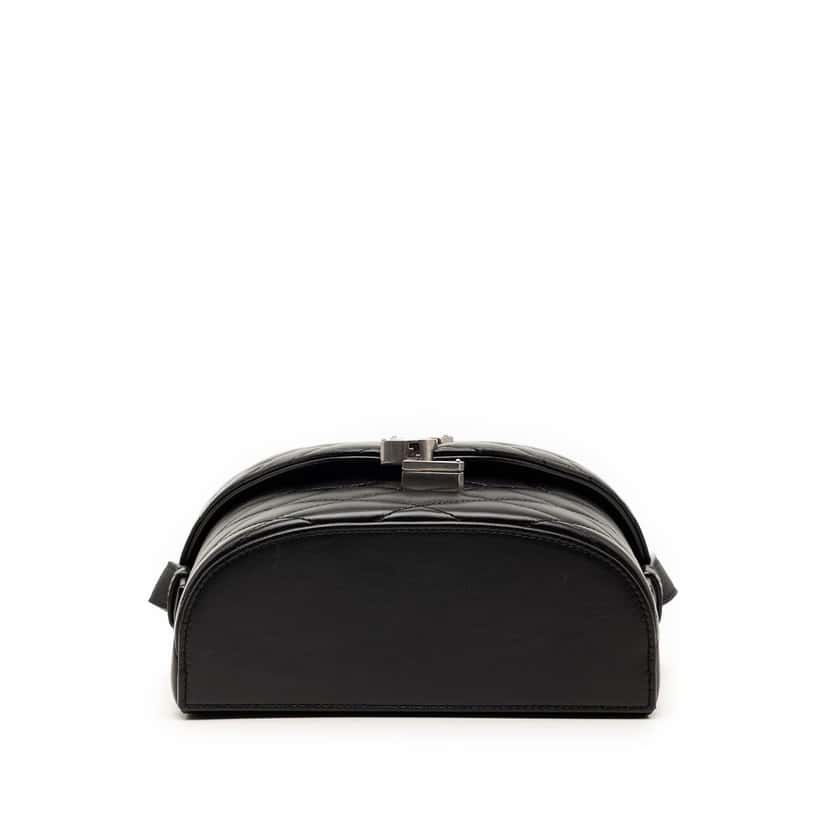 Saint Laurent Quilted Lambskin Monogram June Box Bag Black Leather Very good condition - Inside View
