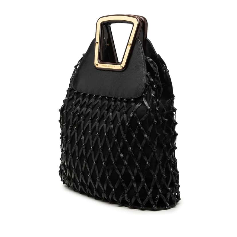 Dolce & Gabbana Woven Leather Net Handle Bag Black Leather Very good condition - Back View