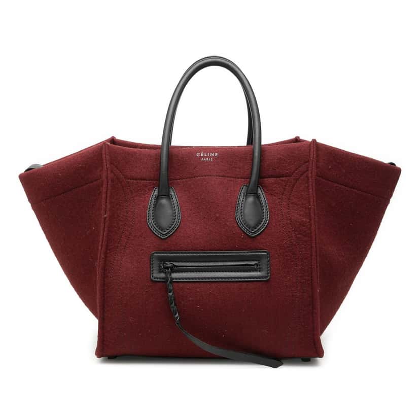 Celine Medium Felt Phantom Luggage Tote Red Very good condition - Front View