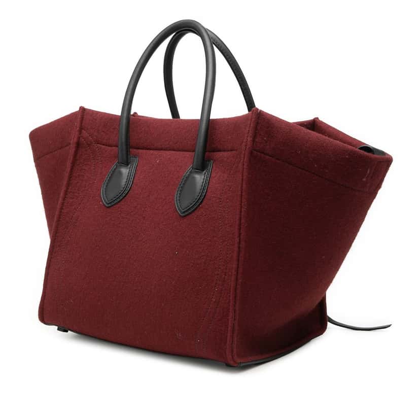 Celine Medium Felt Phantom Luggage Tote Red Very good condition - Back View