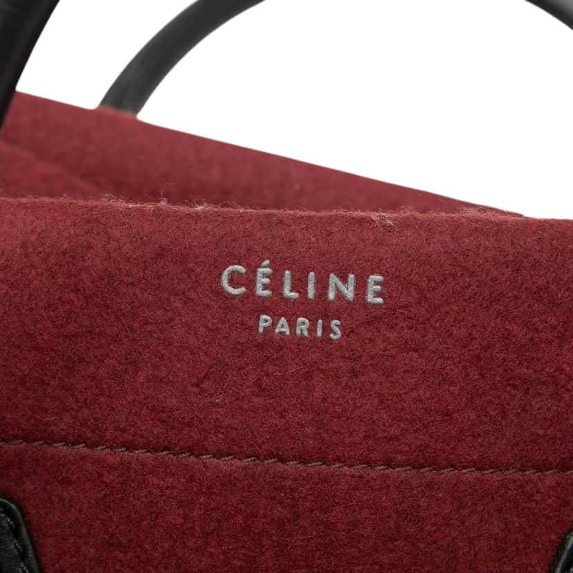 Celine Medium Felt Phantom Luggage Tote Red Very good condition - Box View