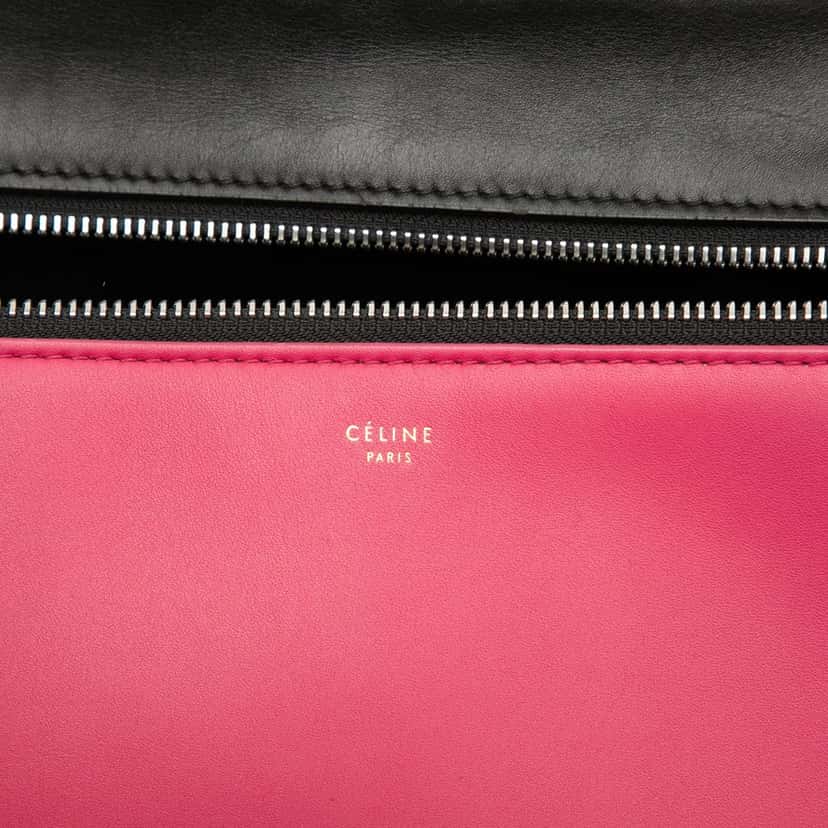 Celine Medium Tricolor Leather Edge Handbag Pink Leather Very good condition - Box View