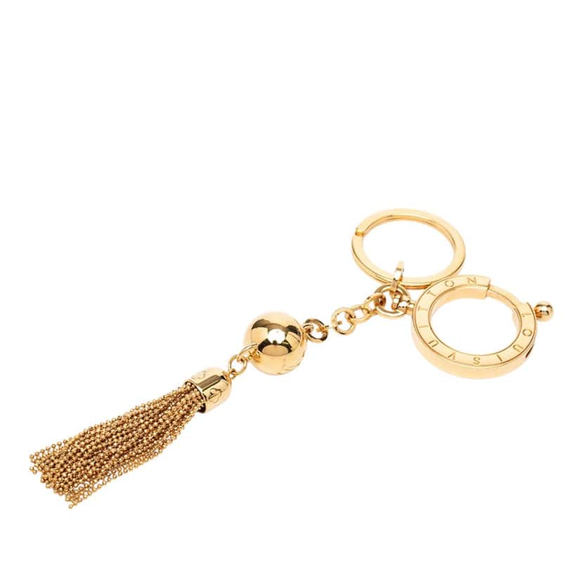 Louis Vuitton Porte Cles Swing Tassel Bag Charm Gold Metal Very good condition - Front View