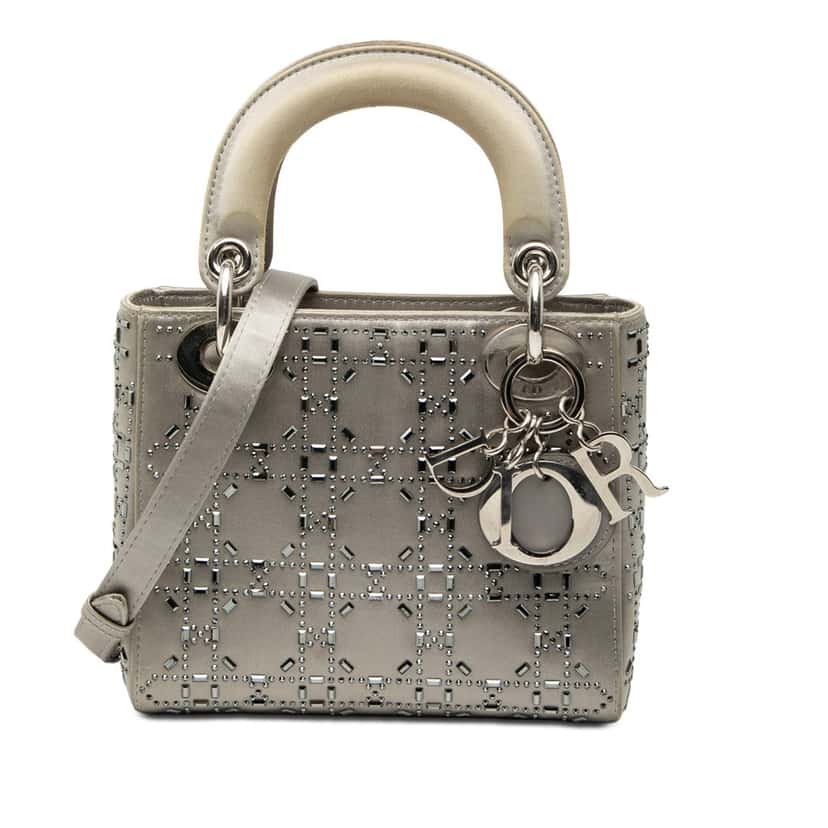 Dior Mini Satin Cannage Crystal Embellished Lady Dior Other Very good condition - Front View