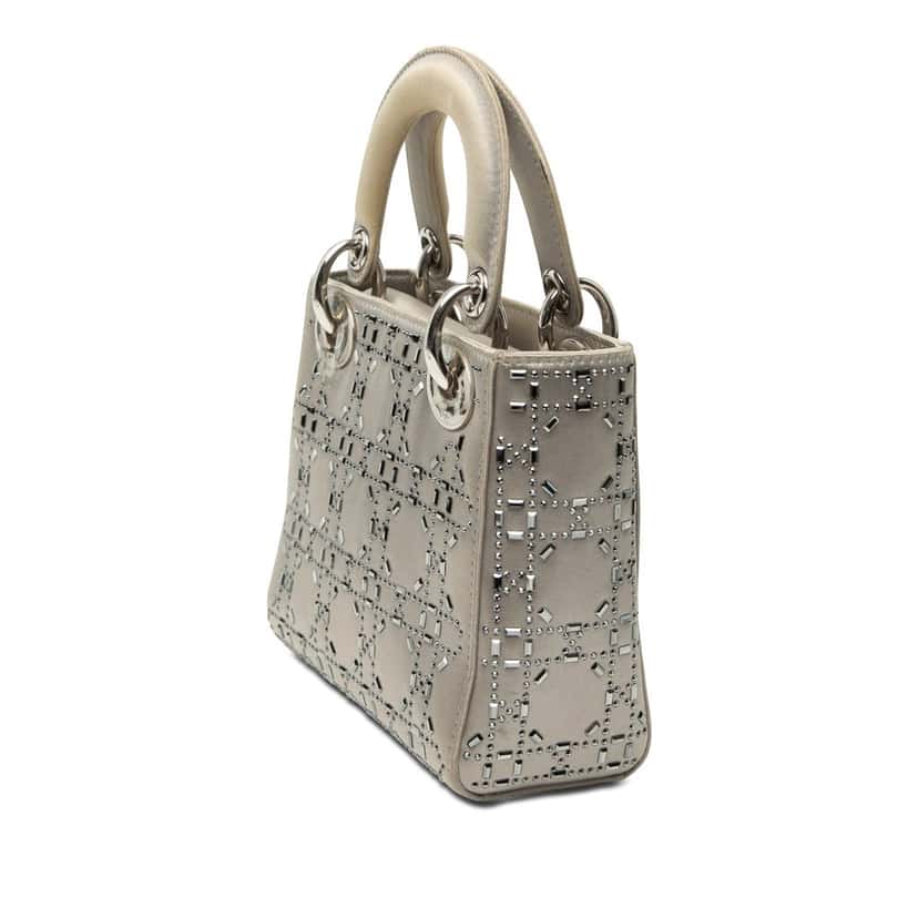 Dior Mini Satin Cannage Crystal Embellished Lady Dior Other Very good condition - Back View