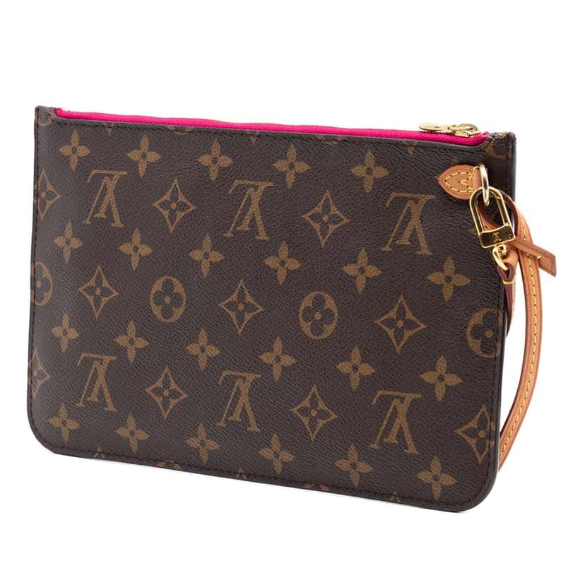 Louis Vuitton Monogram Neverfull MM Pouch Brown Very good condition - Back View
