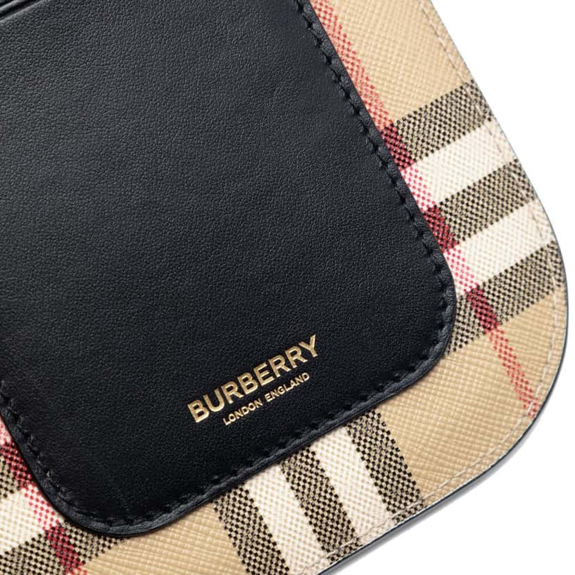 Burberry House Check Coated Canvas Anne Phone Holder Crossbody Beige Very good condition - Box View