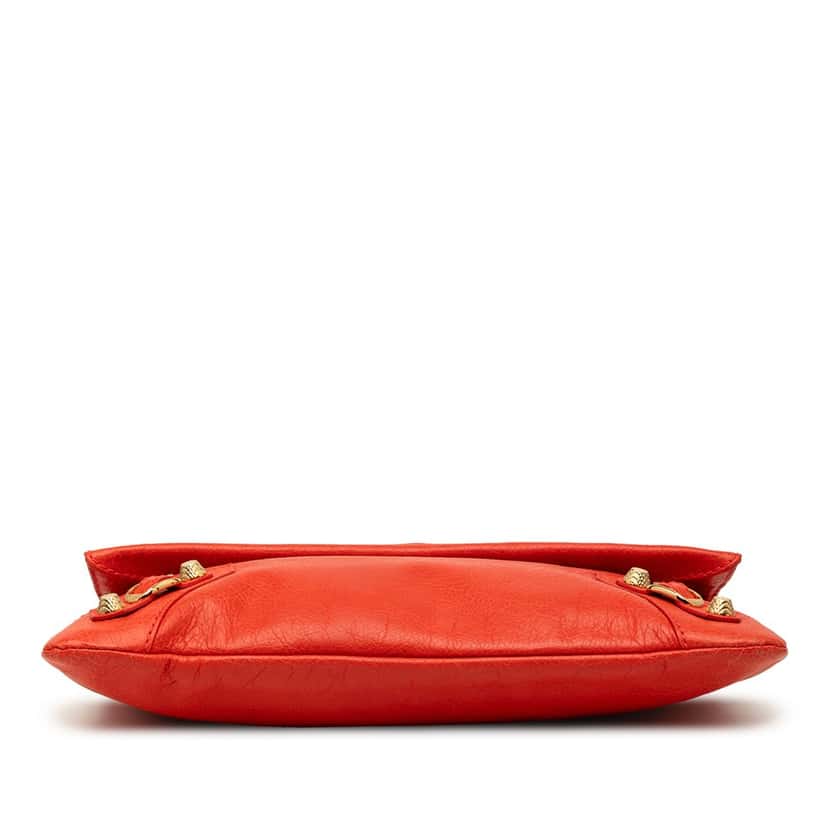 Balenciaga Lambskin Motocross Giant 12 Envelope Clutch Orange Leather Very good condition - Inside View