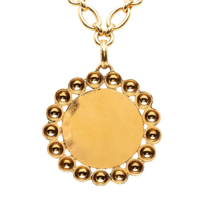 Chanel Gold Plated Rue Cambon Medallion Pendant Necklace Gold Metal Very good condition - Inside View