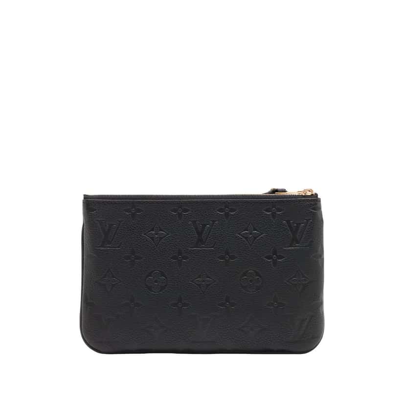 Louis Vuitton Monogram Empreinte Double Zip Pochette Black Leather Very good condition - Back View