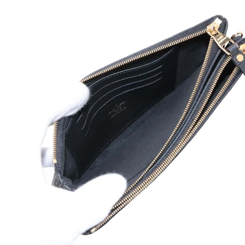 Louis Vuitton Monogram Empreinte Double Zip Pochette Black Leather Very good condition - Model View