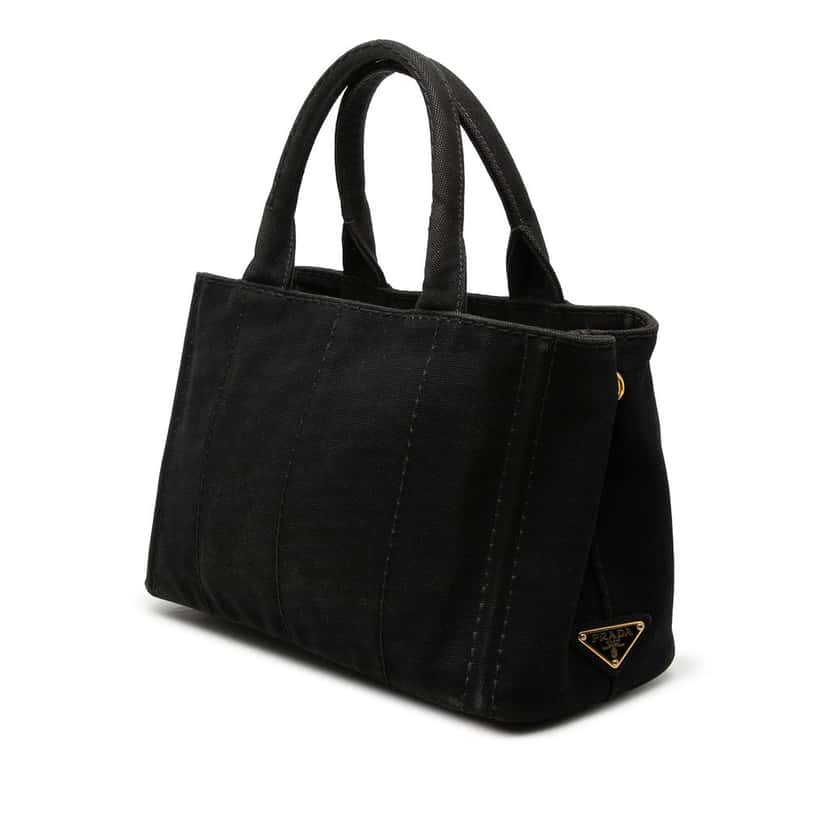 Prada Small Canvas Canapa Logo Satchel Black Very good condition - Back View