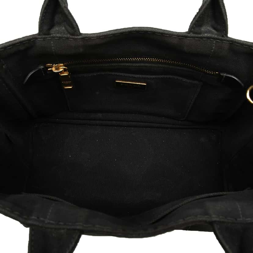 Prada Small Canvas Canapa Logo Satchel Black Very good condition - Model View