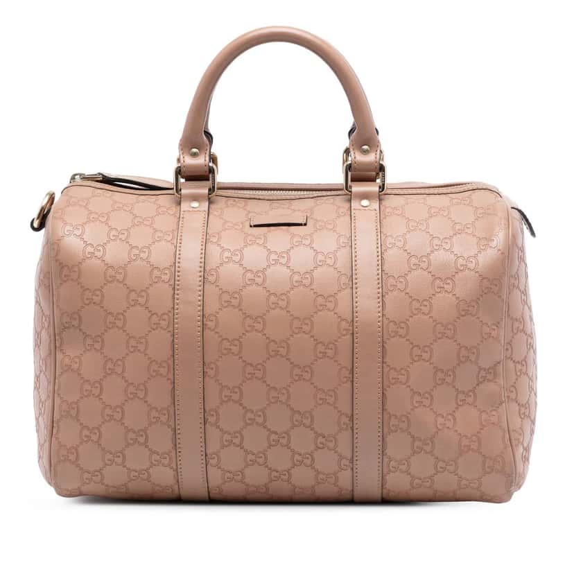 Gucci Medium Guccissima Joy Boston Bag Brown Leather Very good condition - Front View