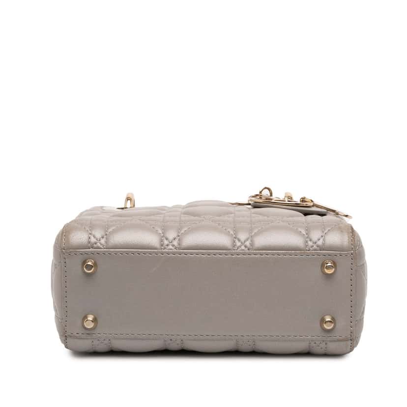 Dior Mini Lambskin Cannage Lady Dior Other Leather Very good condition - Inside View