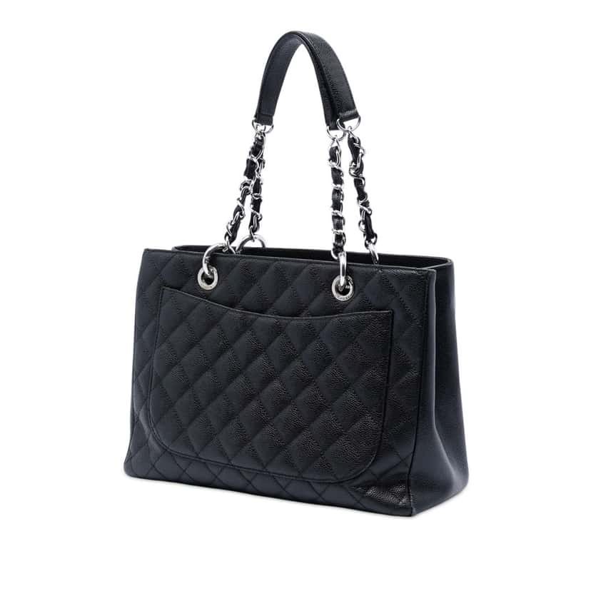 Chanel Caviar Grand Shopping Tote Black Leather Very good condition - Back View