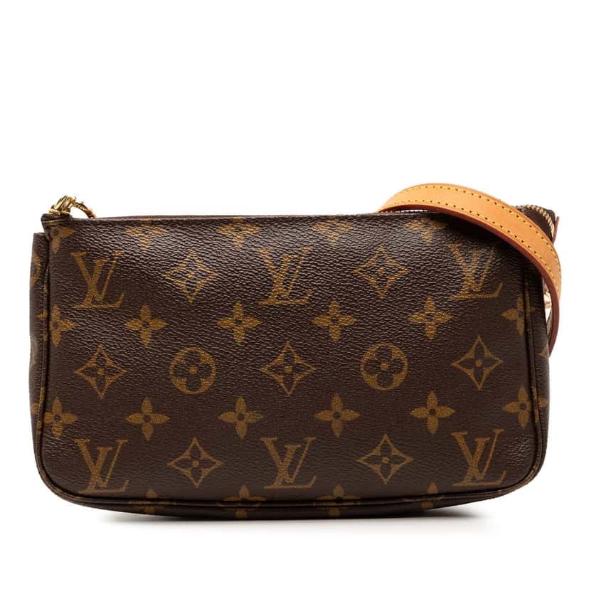 Louis Vuitton Monogram Pochette Accessoires Long Strap Brown Very good condition - Front View