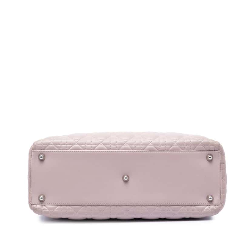 Dior Large Lambskin Cannage Lady Dior Pink Leather Very good condition - Inside View
