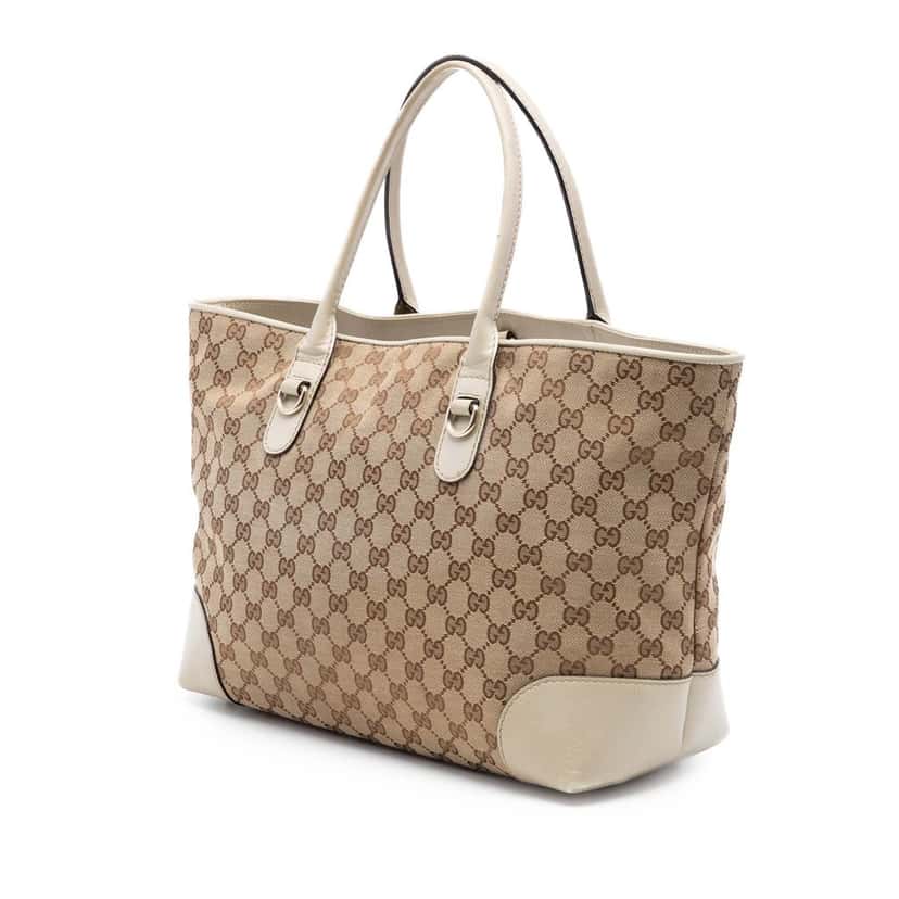 Gucci GG Canvas Heart Bit Tote Beige Very good condition - Back View
