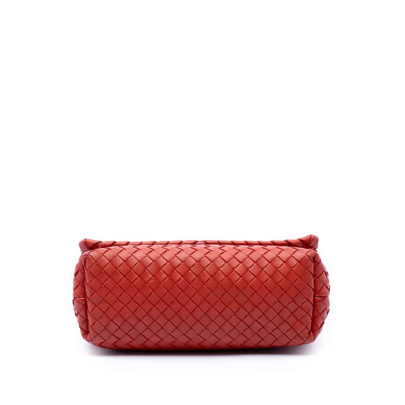 Bottega Veneta Small Nappa Intrecciato Olimpia Shoulder Bag Red Leather Very good condition - Inside View