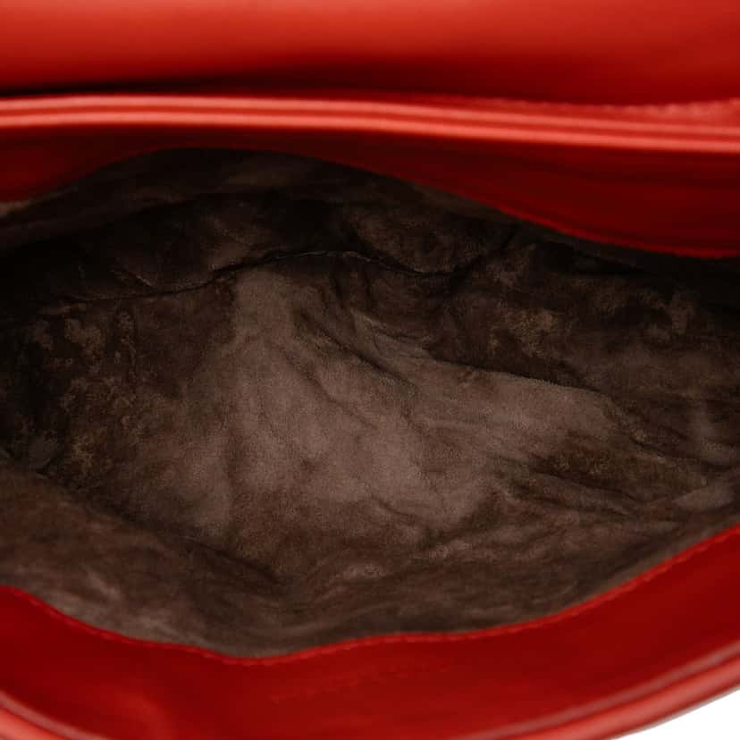 Bottega Veneta Small Nappa Intrecciato Olimpia Shoulder Bag Red Leather Very good condition - Model View