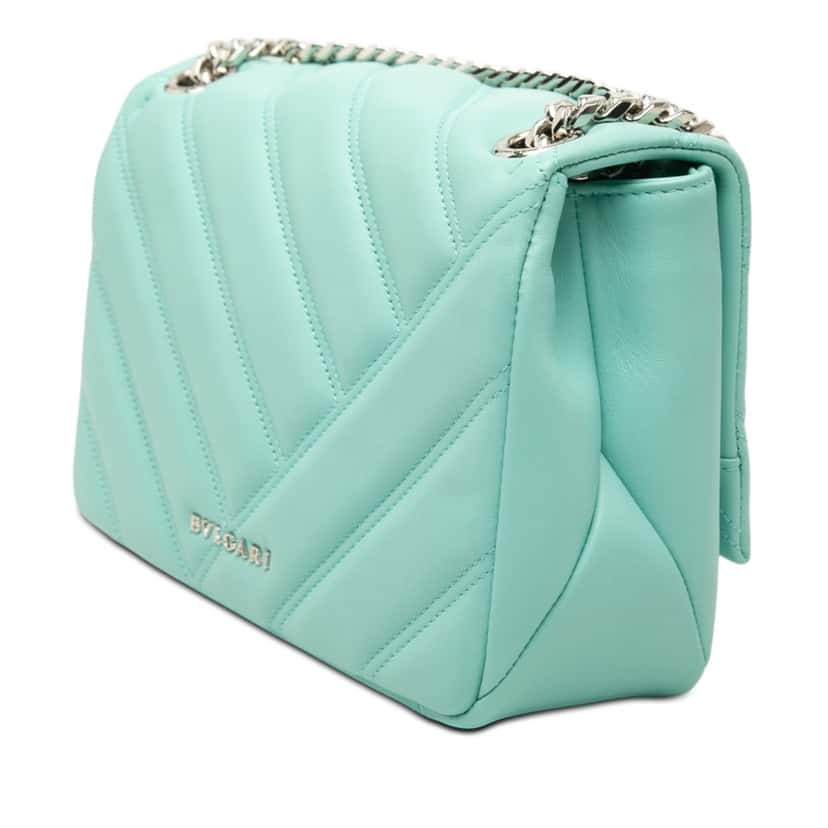 Bvlgari Small Leather Serpenti Cabochon Crossbody Blue Leather Very good condition - Back View