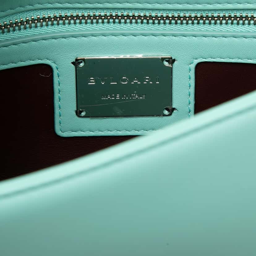 Bvlgari Small Leather Serpenti Cabochon Crossbody Blue Leather Very good condition - Box View