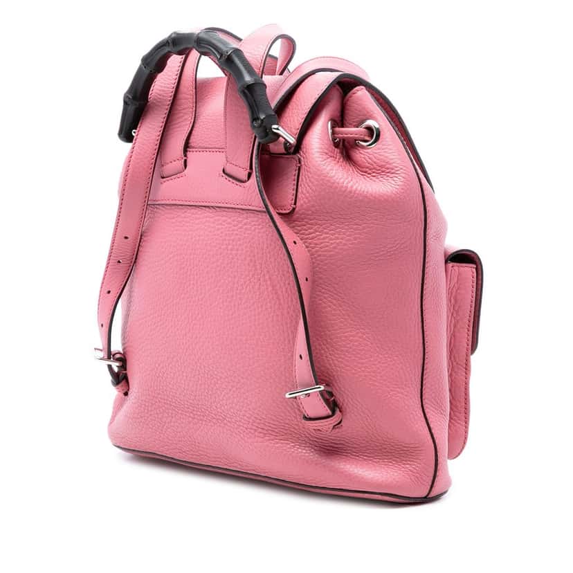 Gucci Leather Bamboo Tassel Backpack Pink Leather Very good condition - Back View
