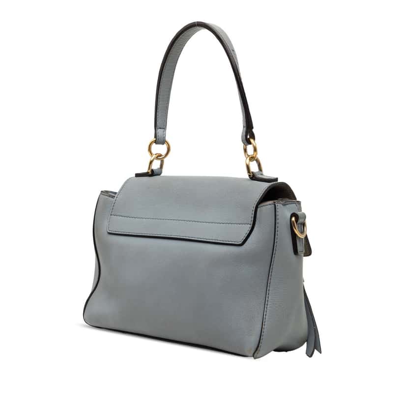Chloé Mini Leather Faye Day Satchel Blue Leather Very good condition - Back View