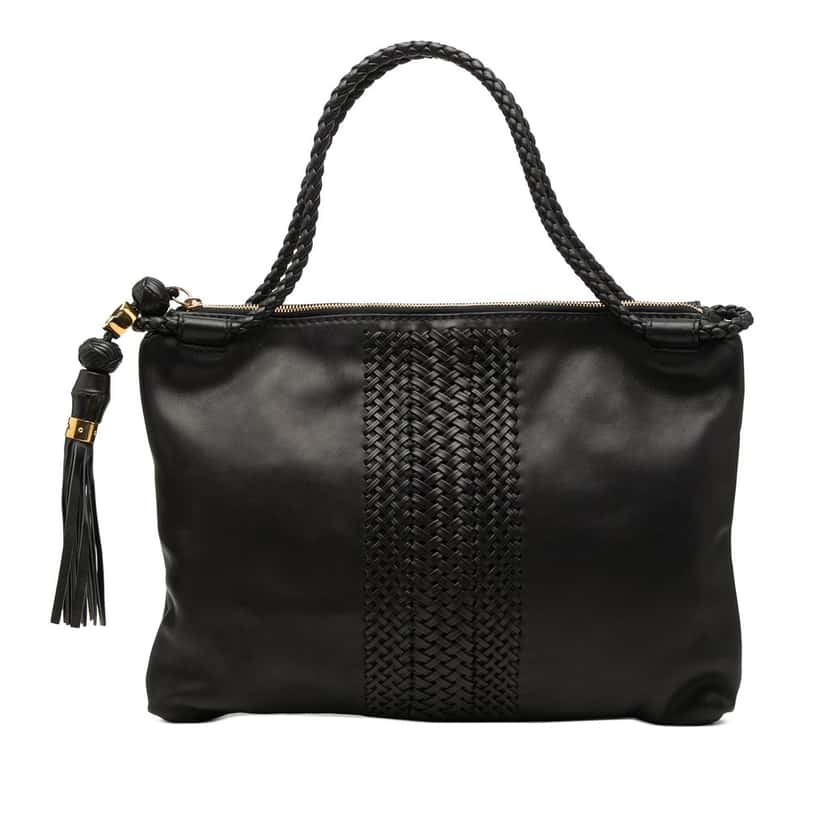 Gucci Leather Handmade Tote Black Leather Very good condition - Front View