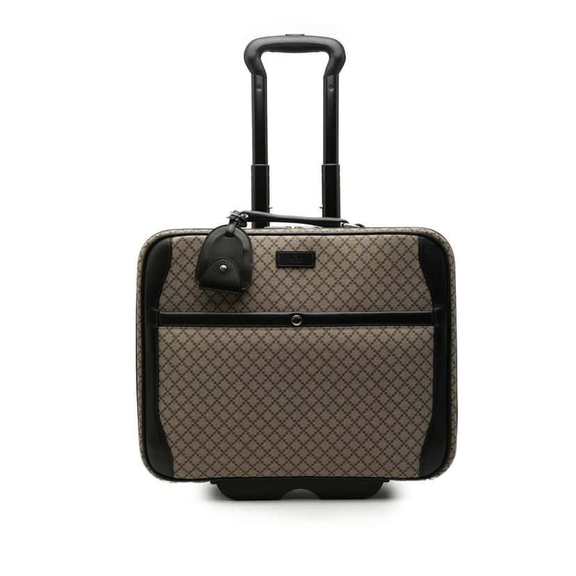 Gucci Diamante Coated Canvas Carry On Trolley Beige Very good condition - Front View