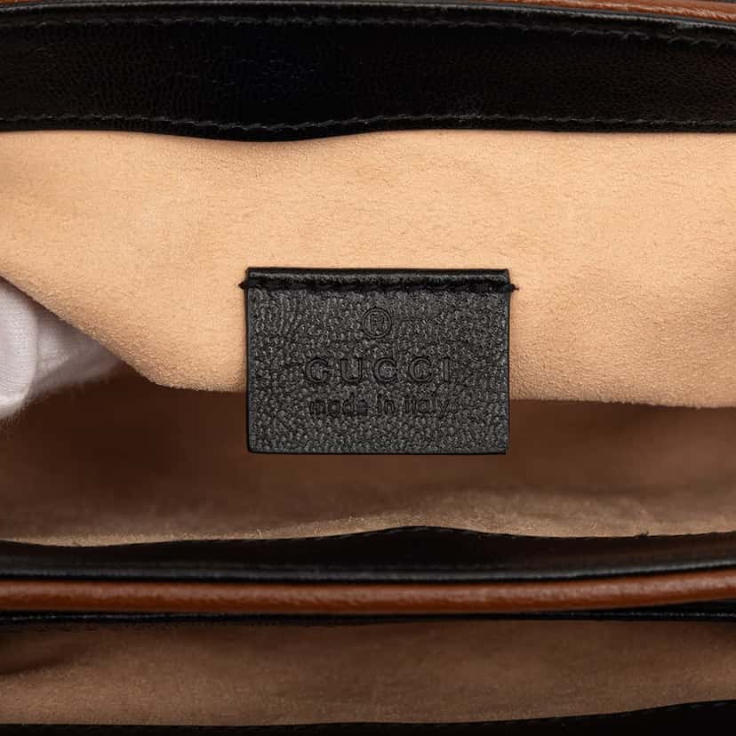 Gucci Mini GG Supreme and Calfskin Padlock Flap Pocket Satchel Beige Very good condition - Box View