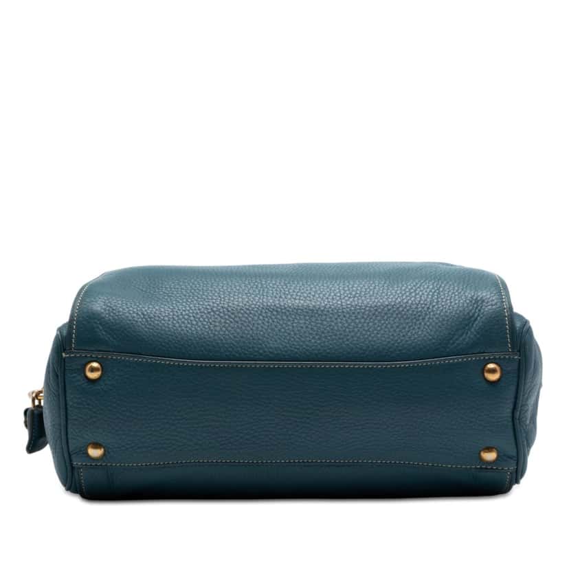 Prada Vitello Daino Bauletto Bag Blue Leather Very good condition - Inside View
