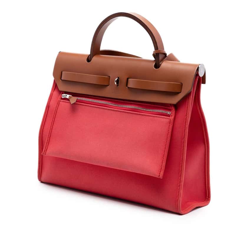 Hermès Toile Herbag Zip 31 Red Very good condition - Back View