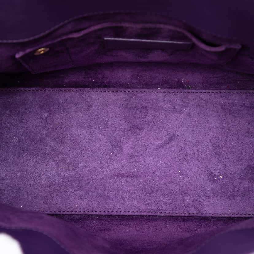 Saint Laurent Baby Leather Sac De Jour Satchel Purple Leather Very good condition - Model View