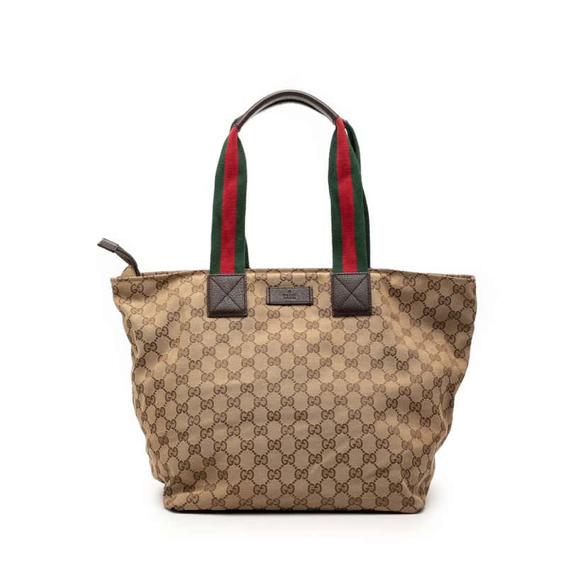 Gucci GG Canvas Web Tote Beige Very good condition - Front View