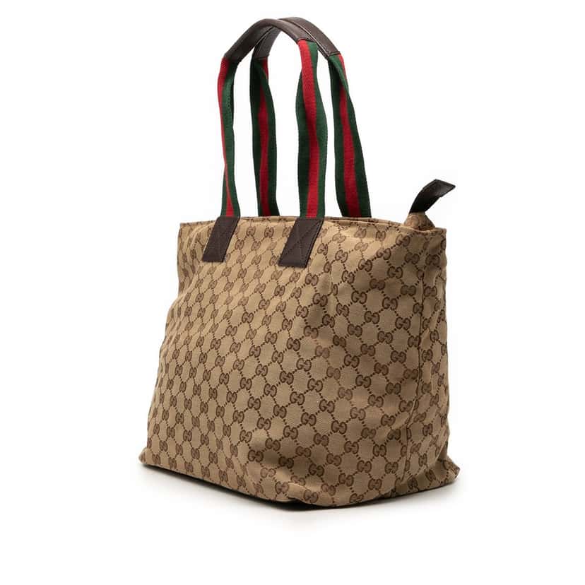 Gucci GG Canvas Web Tote Beige Very good condition - Back View