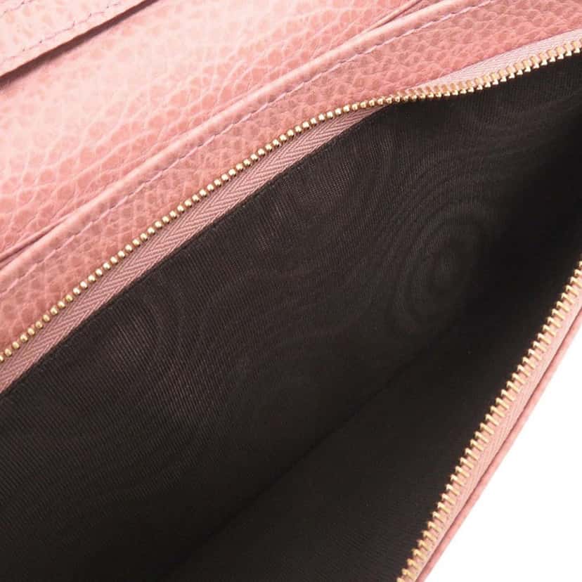 Gucci Dollar Calfskin Swing Wallet On Strap Pink Leather Very good condition - Inside View