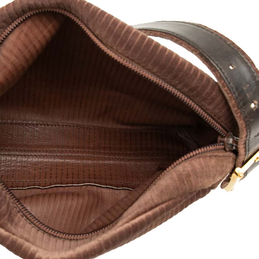 Loewe Corduroy Anagram Shoulder Bag Brown Very good condition - Model View