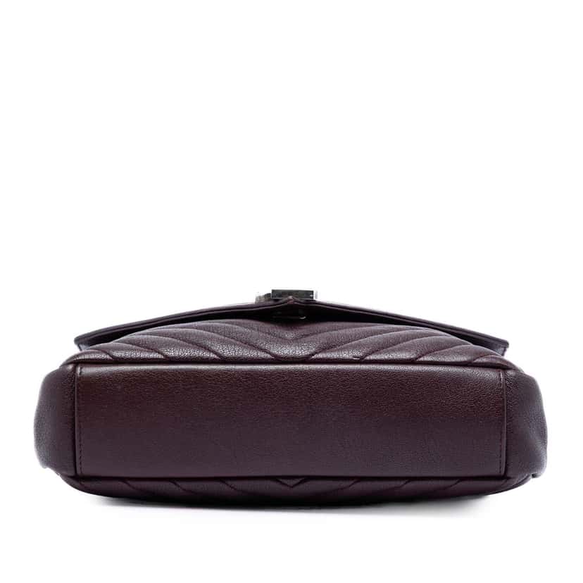 Saint Laurent Medium Chevron Sheepskin Monogram College Satchel Red Leather Very good condition - Inside View