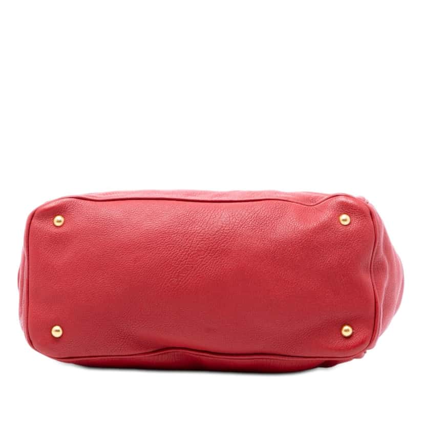 Miu Miu Nappa Turn Lock Frame Top Handle Bag Red Leather Very good condition - Inside View