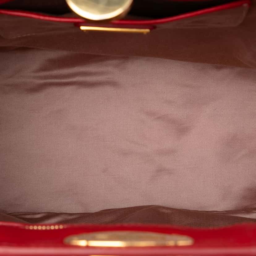 Miu Miu Nappa Turn Lock Frame Top Handle Bag Red Leather Very good condition - Model View