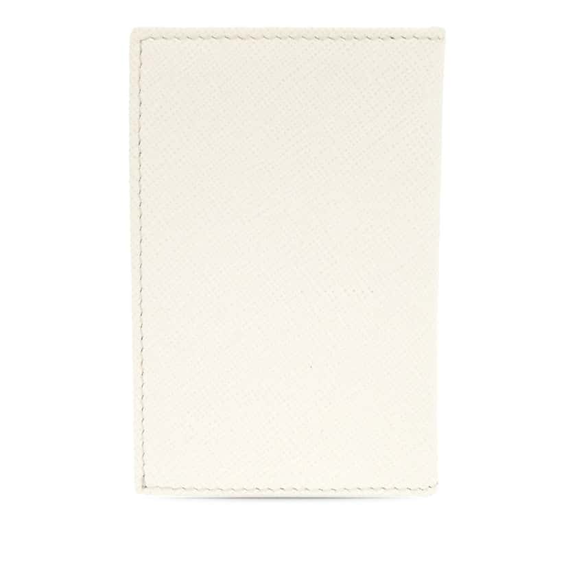 Prada Saffiano Card Holder White Leather Very good condition - Back View
