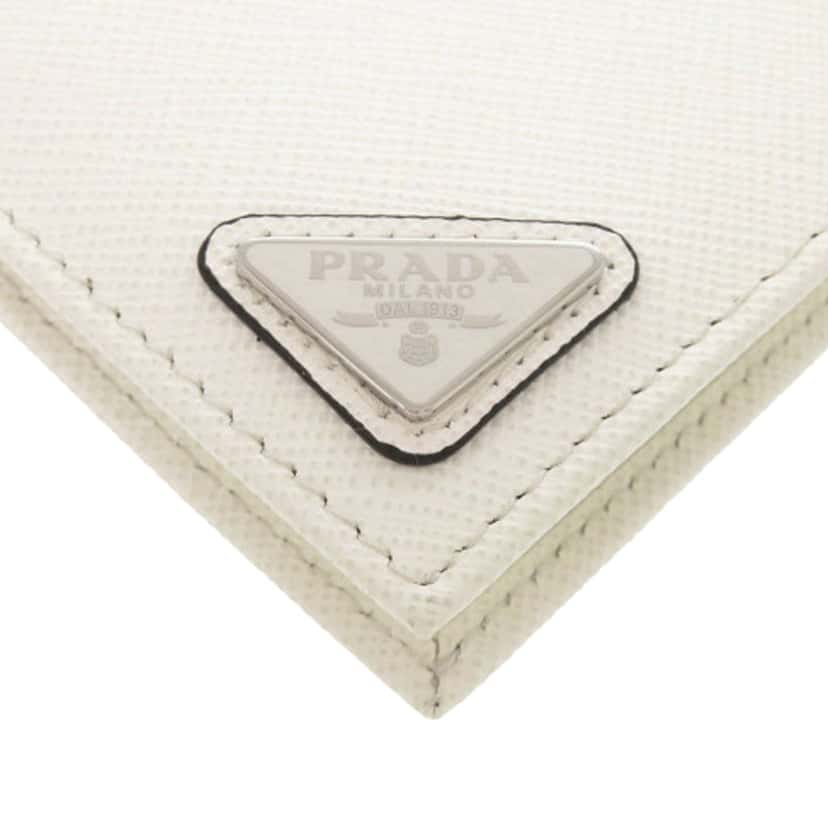Prada Saffiano Card Holder White Leather Very good condition - Box View