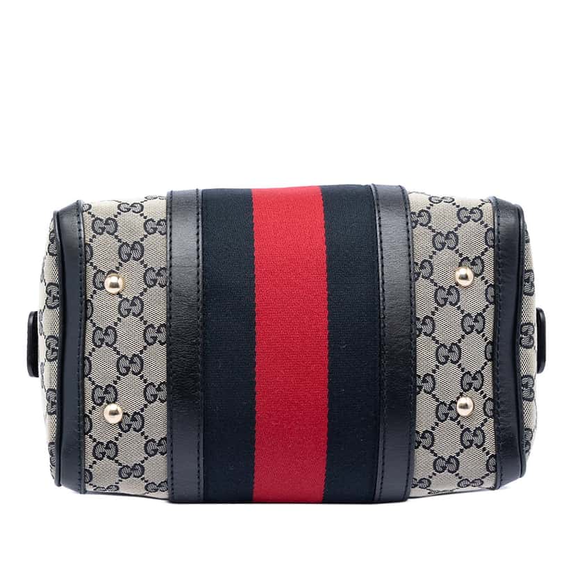 Gucci Small GG Canvas Web Joy Boston Bag Beige Very good condition - Inside View