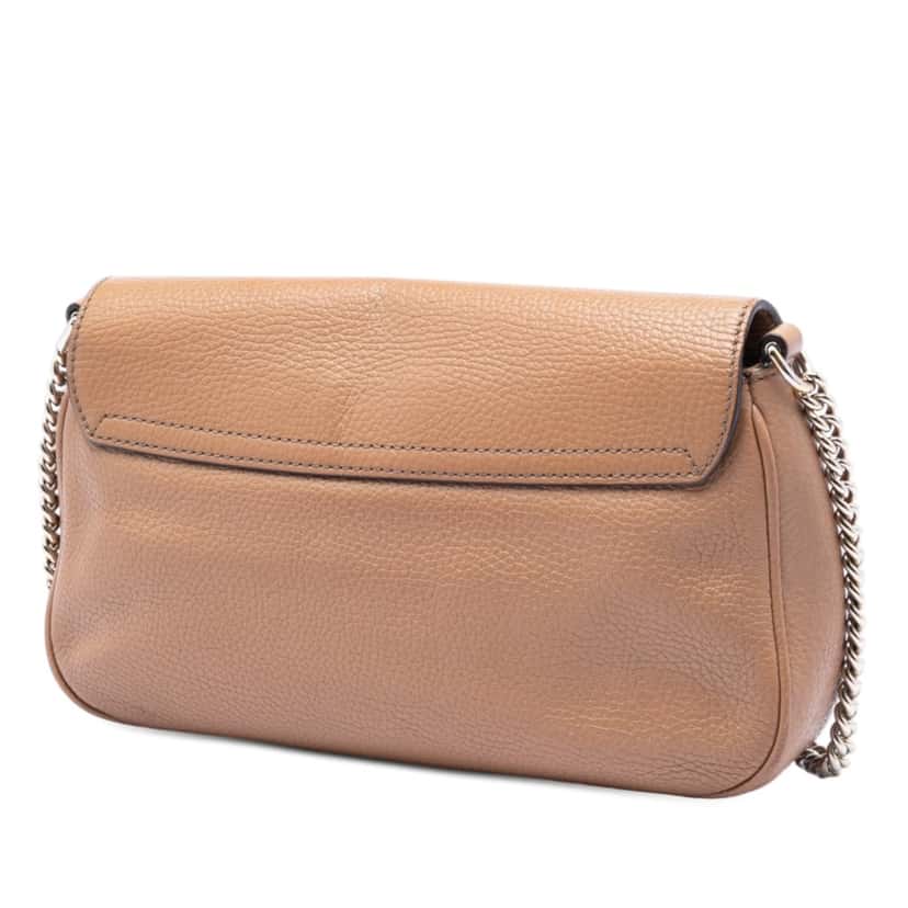 Gucci Medium Calfskin Soho Chain Flap Crossbody Brown Leather Very good condition - Back View